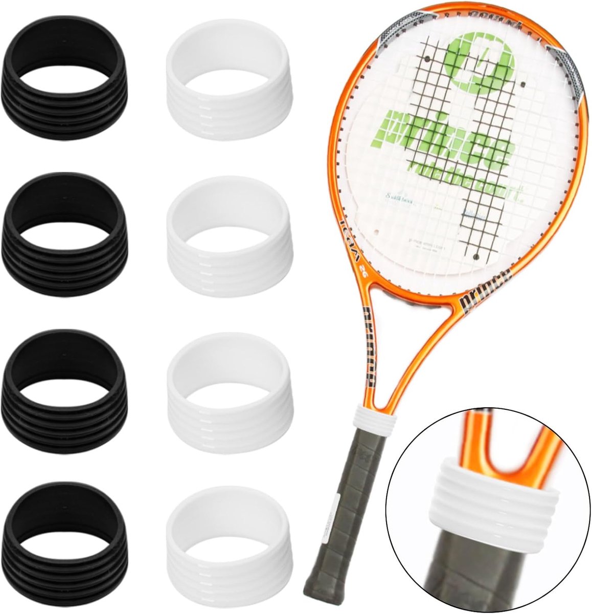 Gripband tennisrackets set van 8 - beschermende gripringen - non-slip en ademend - verlengt levensduur racket - ShopVlot