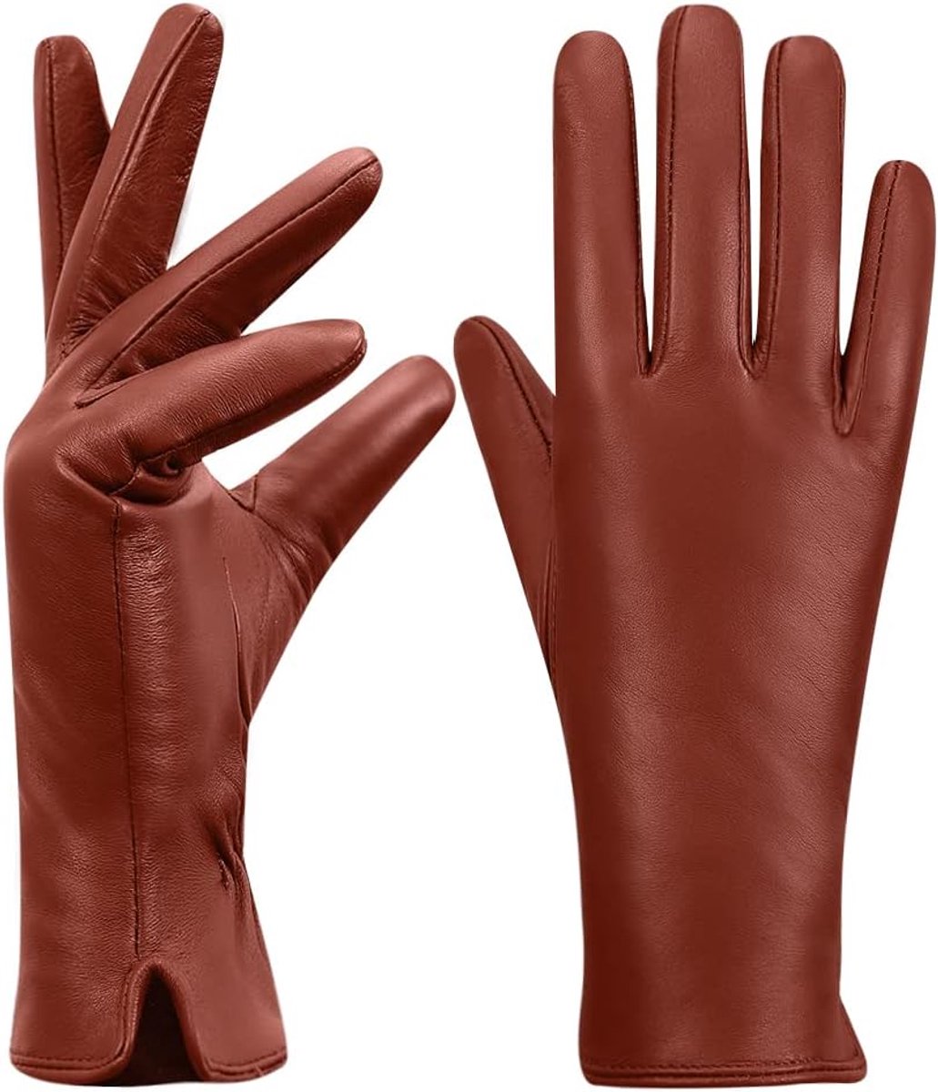 Leren handschoenen S - cashmere voering - touchscreen functie - ideaal voor koude dagen - ShopVlot