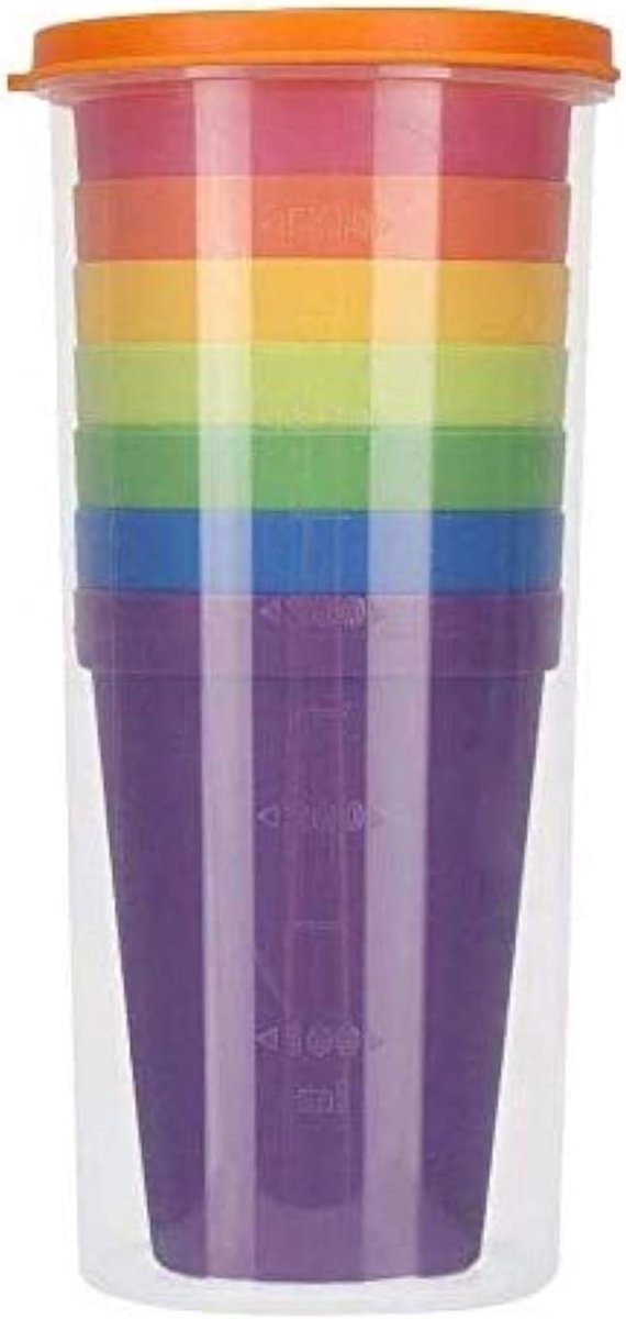 Drinkbekers voor kinderen 8 stuks - plastic - vrolijke kleuren - ideaal voor buitenactiviteiten - ShopVlot