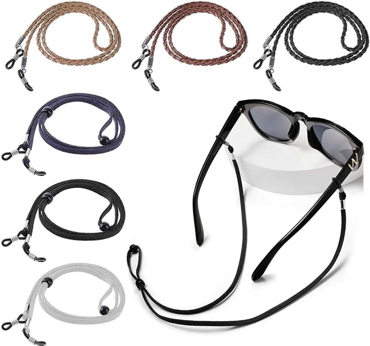 Brilkoord set van 6 - verstelbare brillenkettingen - antislip strap - geschikt voor het hele gezin - ShopVlot
