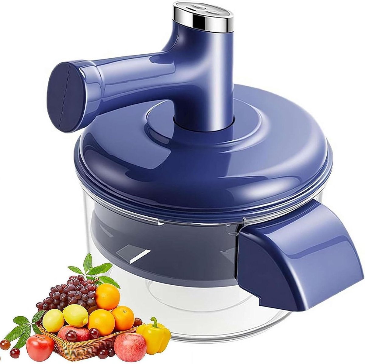 Elektrische Fruit Schilmachine - Groente Dunschiller - Snel Ingrediënten Voorbereiden - Multifunctioneel Garde Opzetstuk - 19.5 x 24 cm - Blauw
