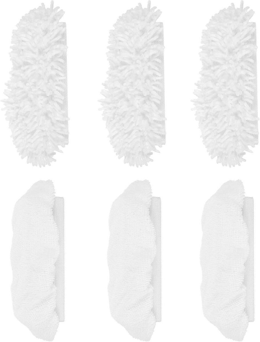 Stoomreiniger Doeken - Microvezel Pads - Keuken Badkamer Reinigen - Herbruikbaar Slijtvast - 6 Stuks - Wit