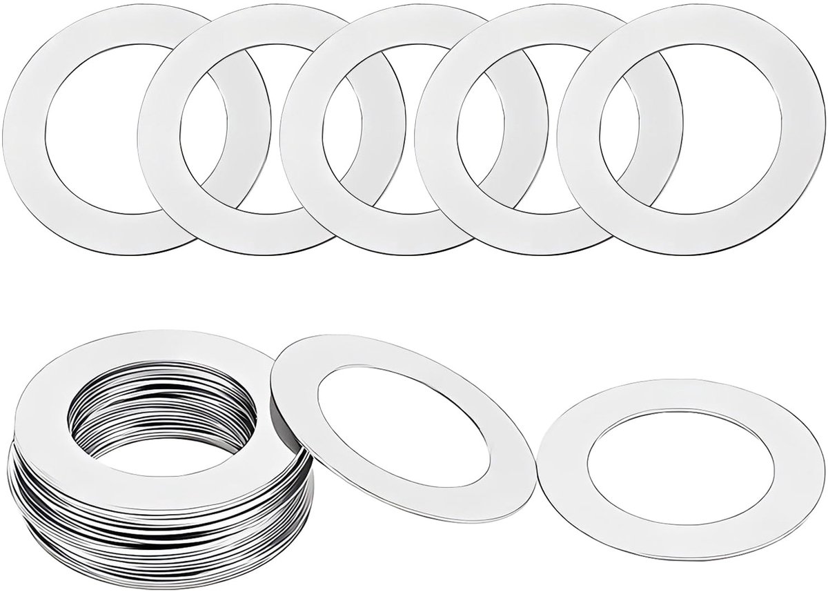 Platte Sluitringen, M5 x 10 x 0.2 mm Ronde Suitringen, 304 Roestvrij Stalen Platte Borgringen, voor Schroeven en Moeren