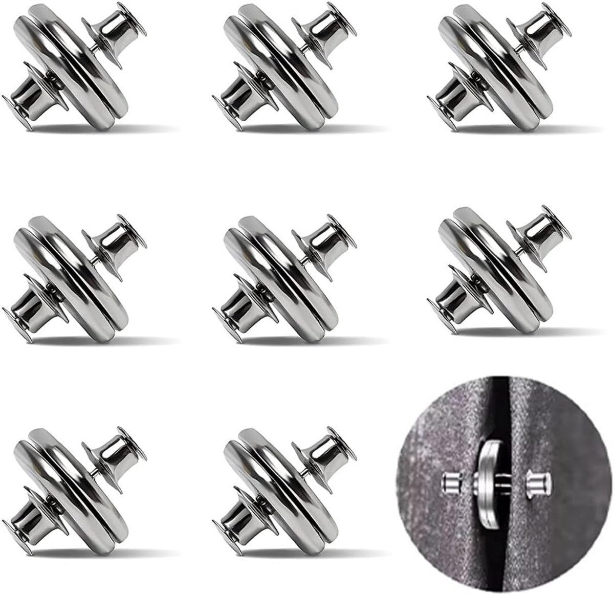 Set van 8 paar magnetische embrasses voor gordijnen, magneten voor gordijnen, gewichten voor douchegordijnen en thuis, magneten voor gordijnen, innovatief en praktisch design, geschikt voor