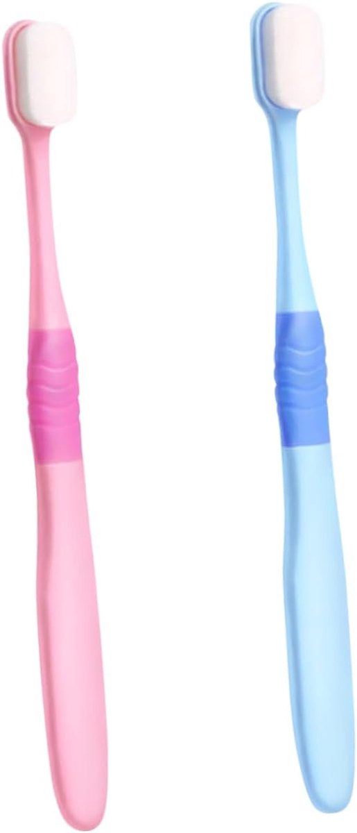 Tandenborstels - Mondverzorging - Dagelijkse Mondreiniging - Ultrazachte Borstelharen - 2 Stuks - Blauw Roze