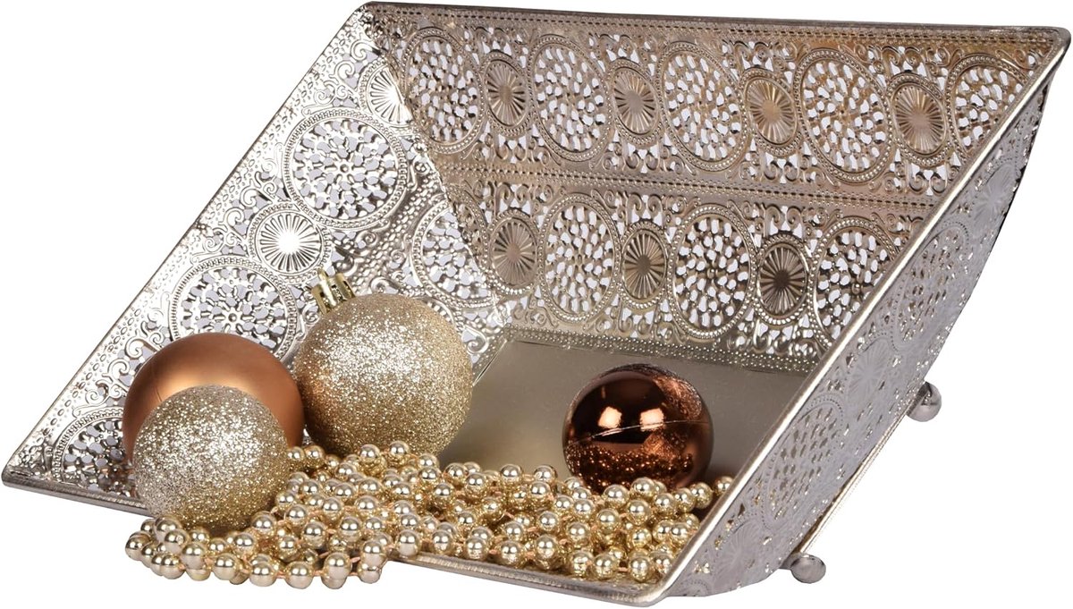 Jewel kastje 6x17x28cm - Stijlvol zilverkleurig - Van metaal - Perfecte opbergoplossing voor sieraden - SnelShoppen