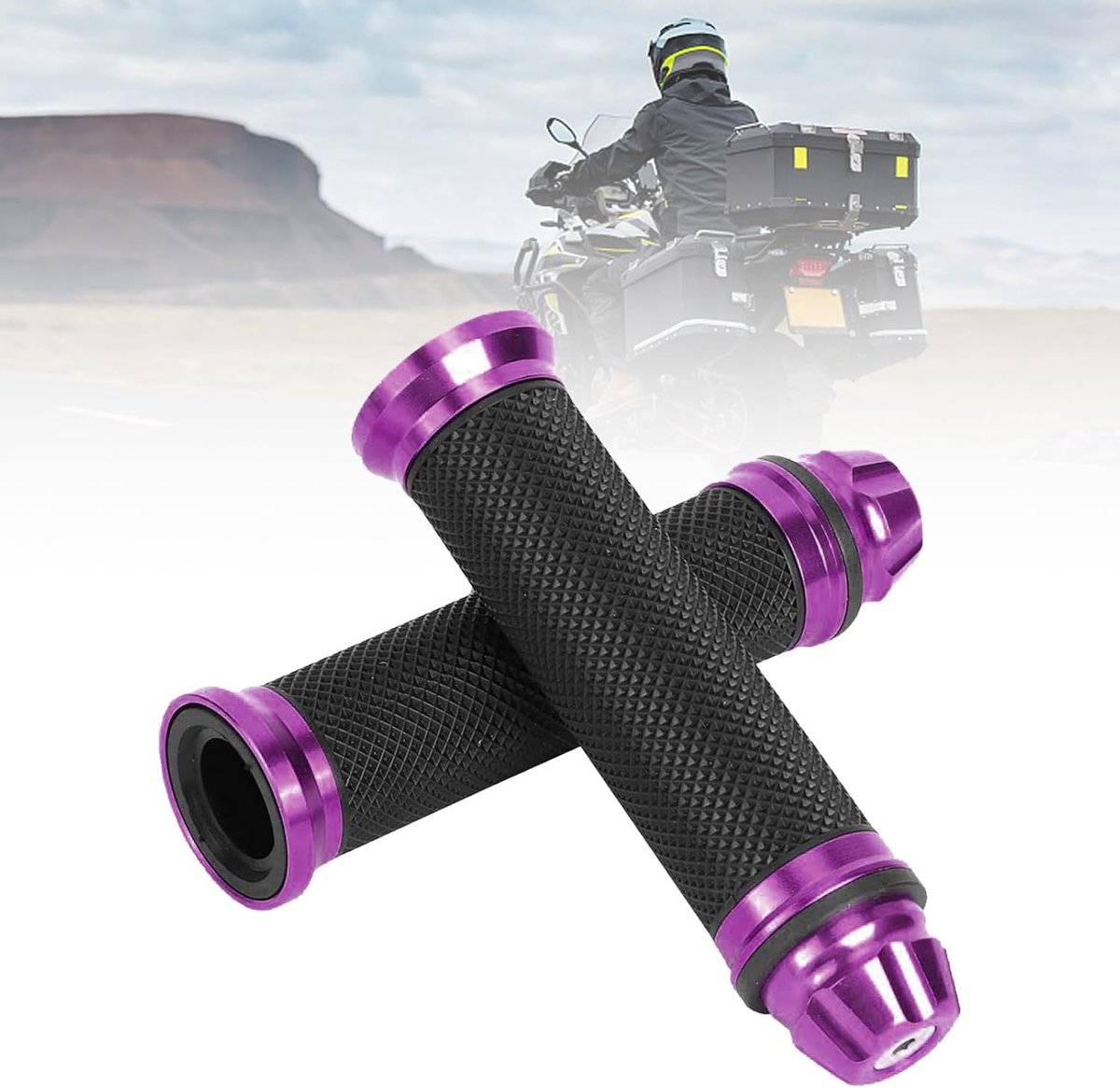 Motorfiets CNC aluminium rubberen stuur handgrepen voor 7 8 handvat fiets aluminium rubberen stuur handgrepen universeel rood