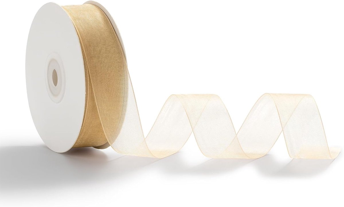 Organzaband Abrikoos 2,5cm x 45m Lint Organza Lint Cadeauband Huwelijk