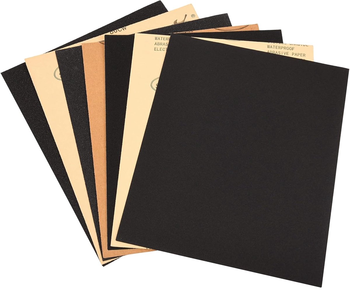 Korrel 230 x 280 mm, 80/120/180/240, 32 stuks nat schuurpapier voor autolak, houten meubels, metaal, steen, kleur en glas