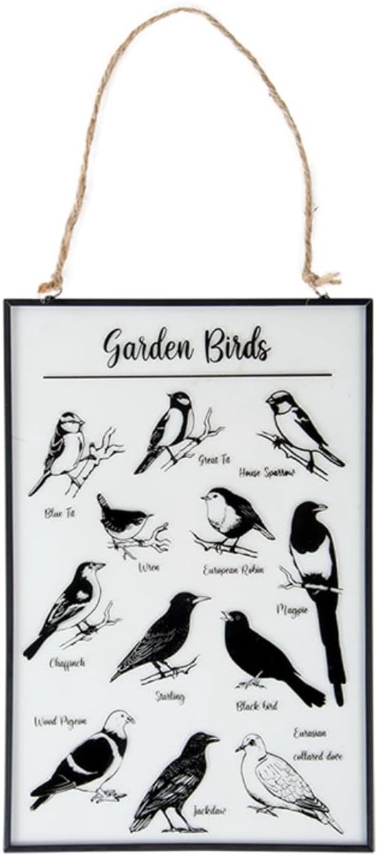 Tuindier glasprint - vogels van de tuin - kleurrijk ontwerp - sfeervolle decoratie - SnelShoppen