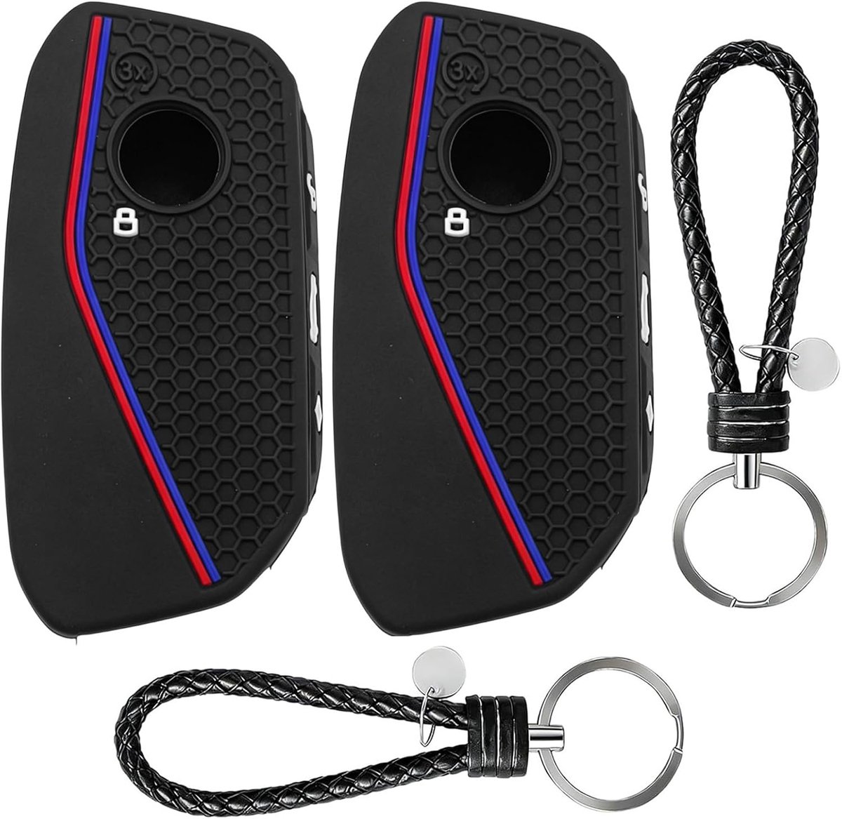 Sleutelhoes voor BMW x1 - Silicone - Bescherming tegen krassen en stof - Inclusief 2 sleutelhangers - ShopVlot