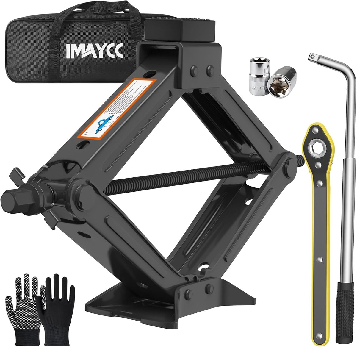 Scissor Jack Set 2 ton - Upgrade met Wielmoer - Universaal voor SUV en MPV - Ideaal voor pechhulp - ShopVlot