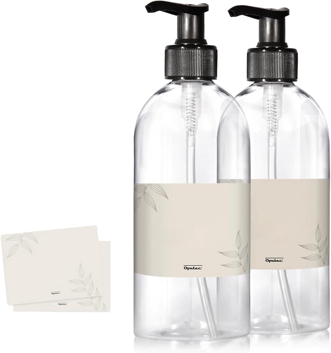 Plastic zeepdispenser 2 x 500 ml - transparant materiaal - extra economische pomp - ideaal voor badkamer en keuken - ShopVlot