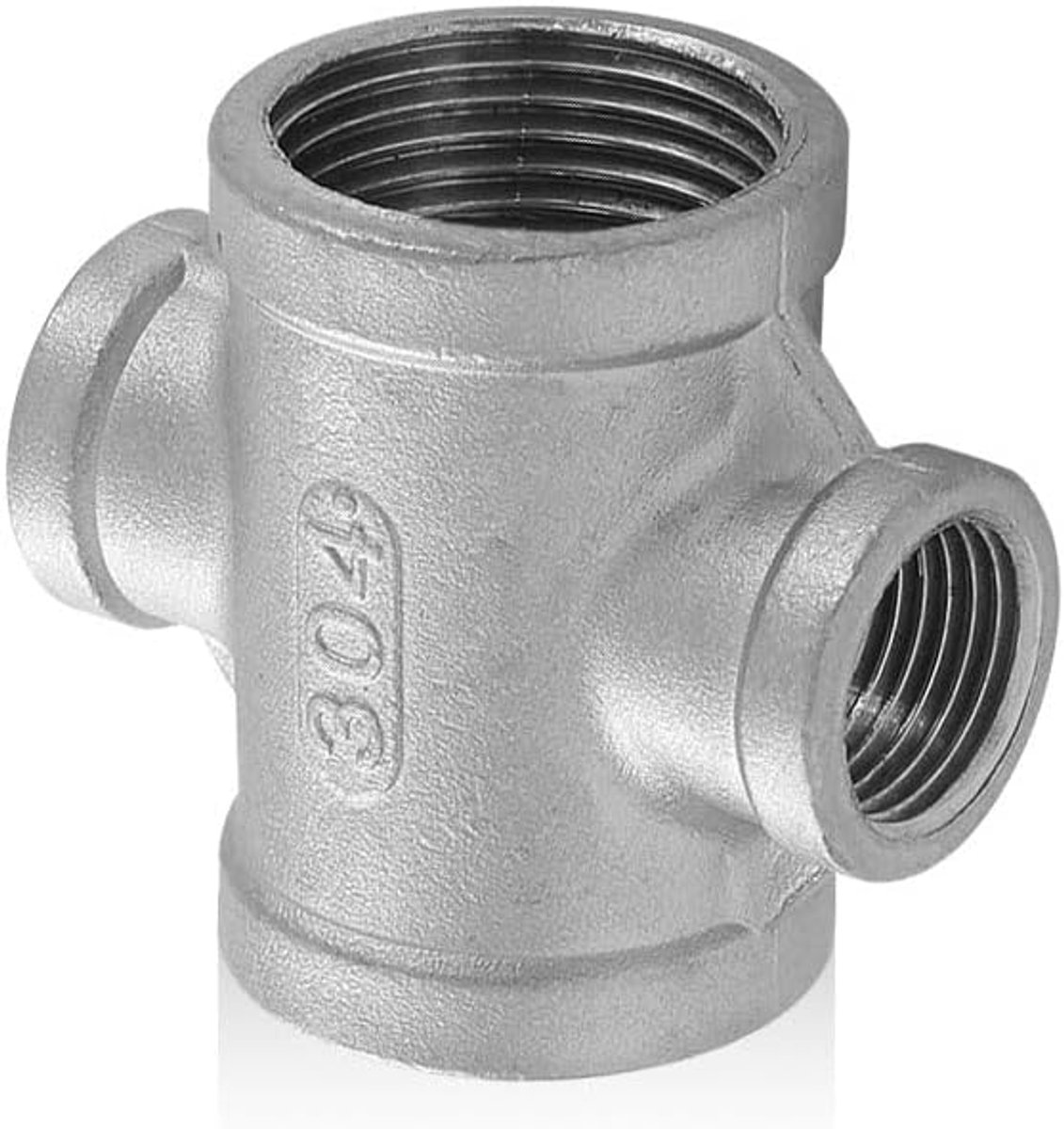 4-weg 304 roestvrijstalen connector 15 mm x 8 mm - draadadapter - multi-directionele verbinding - ShopVlot