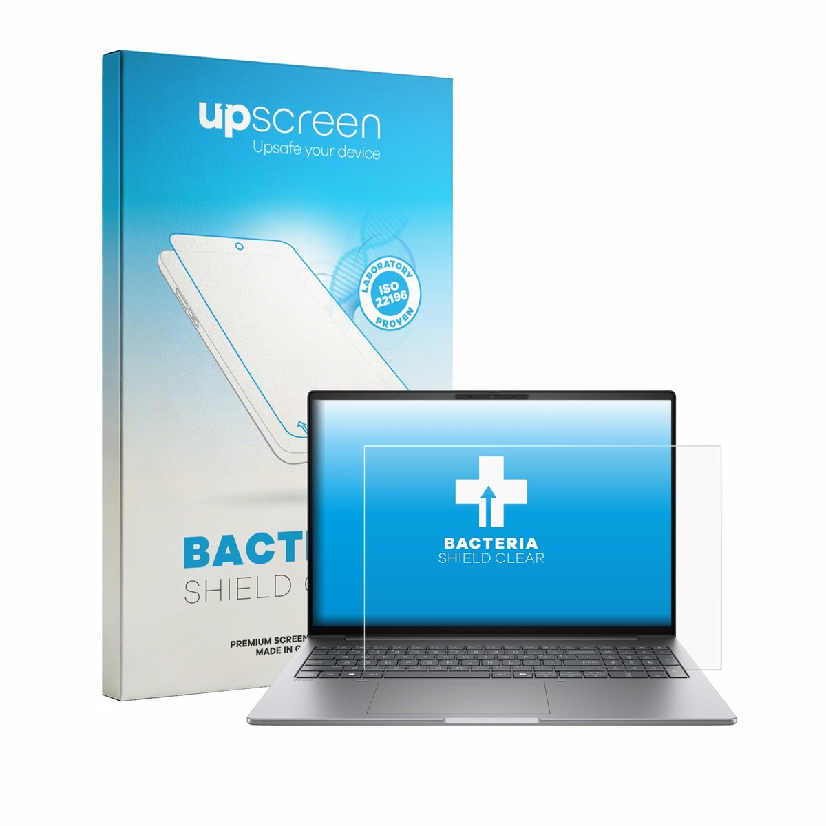 upscreen - Screenprotector voor HP Zbook 8 G2i 16" - Folie Beschermfolie transparant antibacterieel