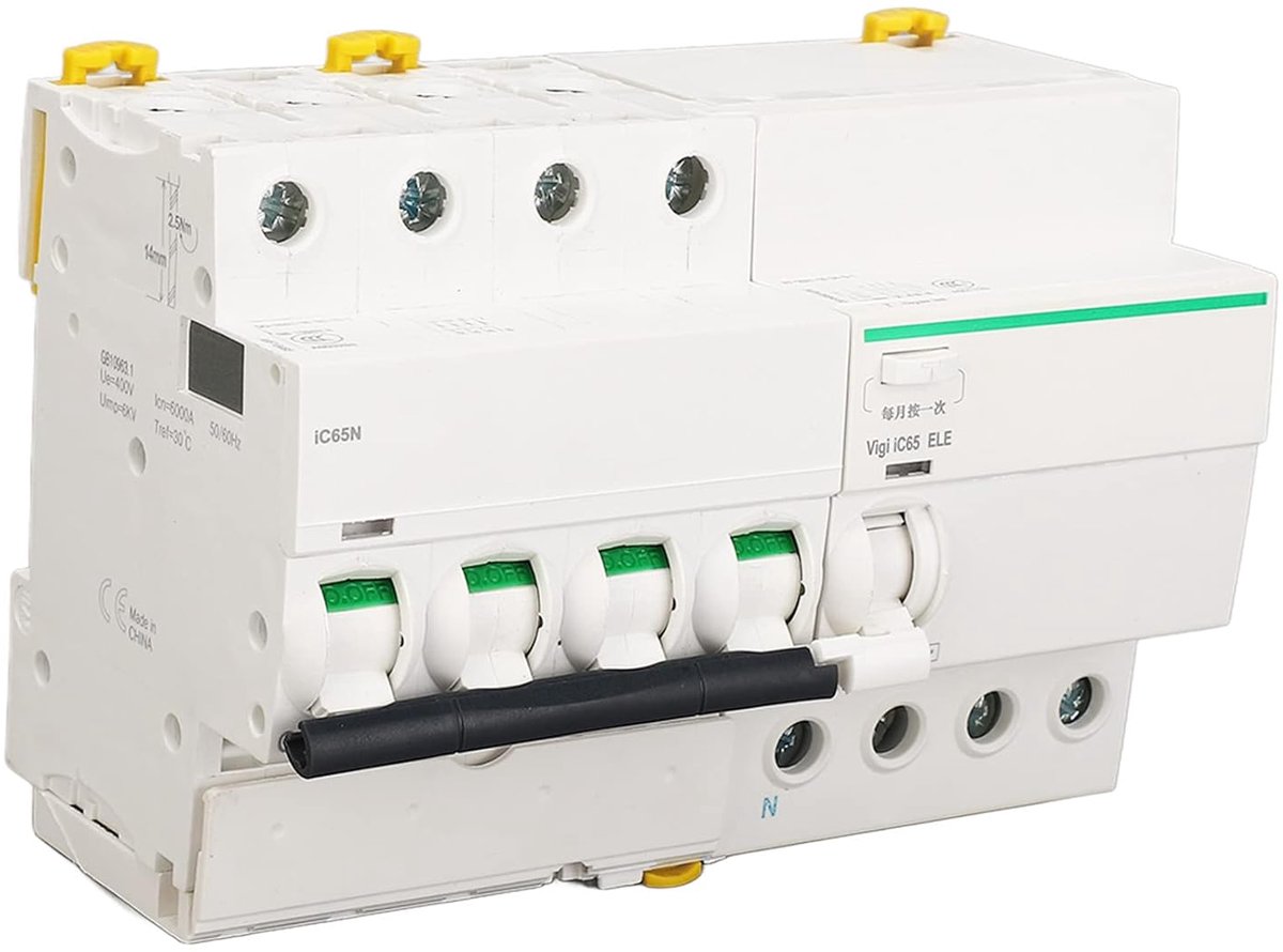 Miniatuur Stroomonderbreker - Elektrische Beveiliger - Circuit Beschermen - Vlamvertragend PA66 - AC400V 10A - Grijs