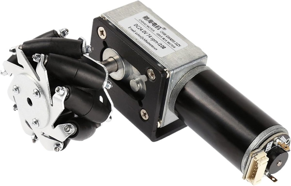 Encoder Motor - Mecanum Wiel - Robotica Projecten - DC 12V Versnellingsmotor - 65 mm - Metaal