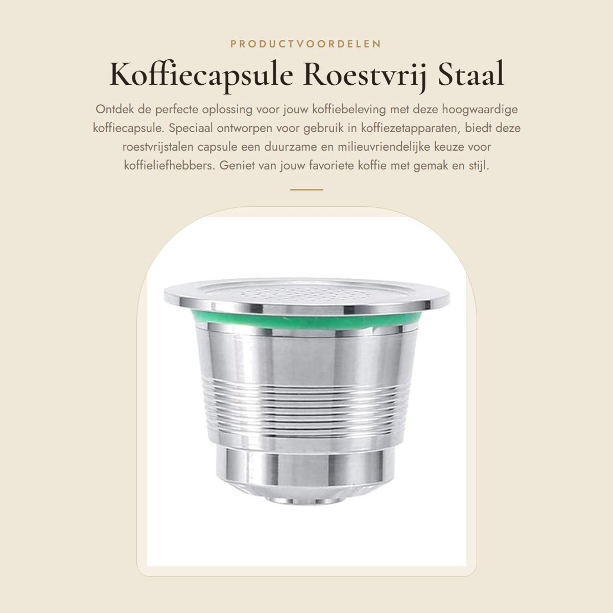 Solidchoice- Koffiecapsule Hoogwaardige Kwaliteit - Roestvrij Staal - Koffiecapsule Houder - Milieuvriendelijk - Inhoud 4-5 g - Eenvoudig in Gebruik - Koffiecapsulehouder