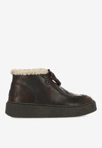 Shabbies Amsterdam - SENNA WOOL Ankle Boot Leather Dark Brown - Maat 39