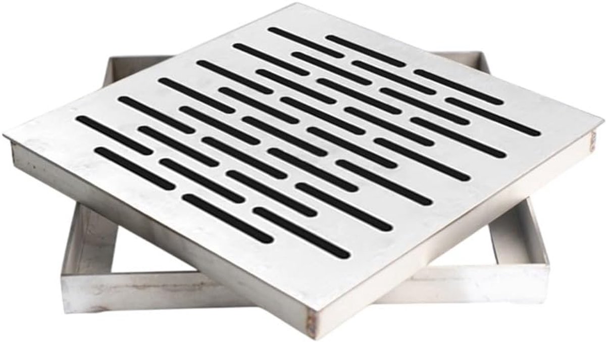 Vloerafvoer RVS - Regenwater rooster - Buiten afvoeren - Antislip oppervlak - 250x250 mm - Zilver