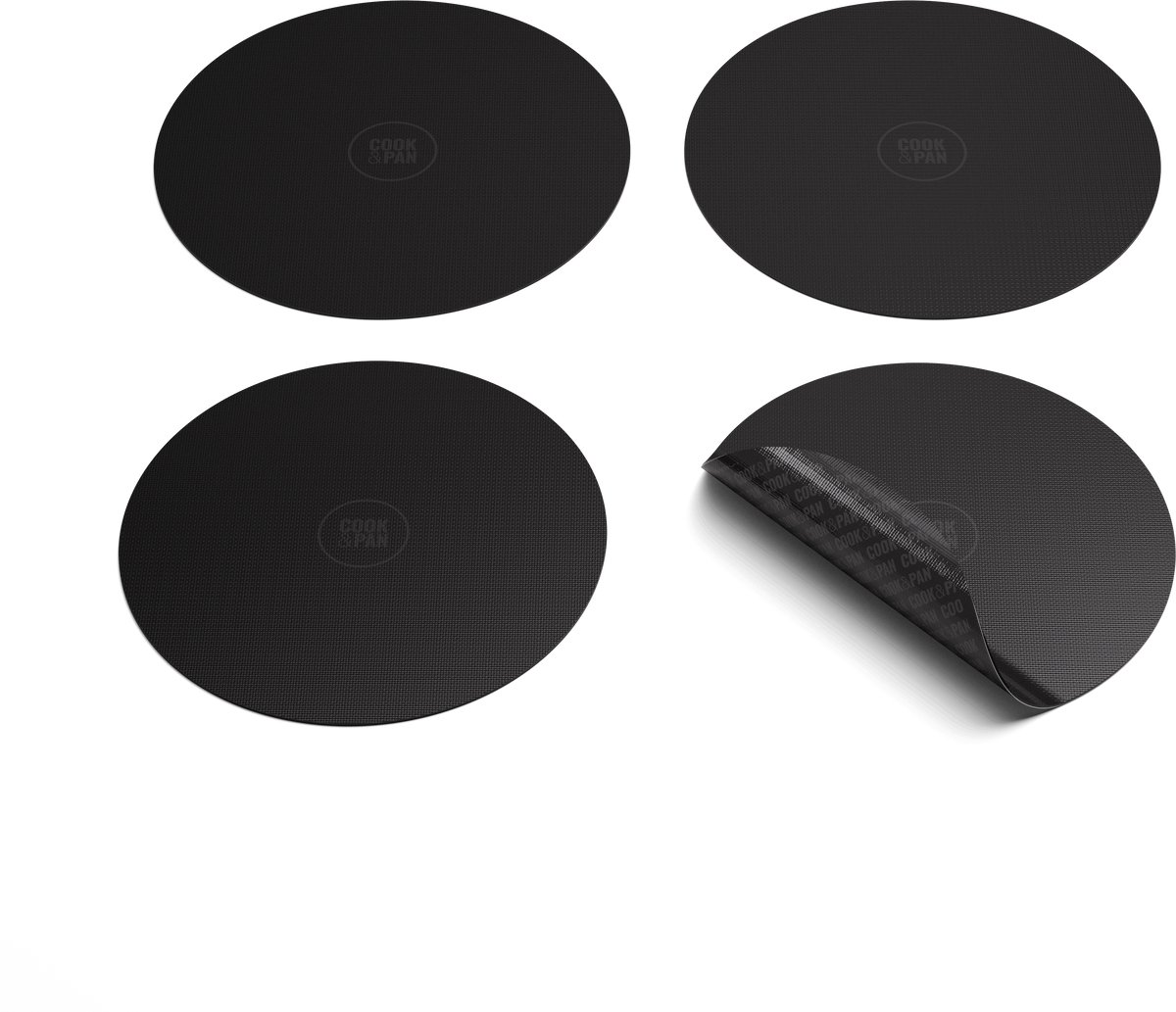 Cook & Pan - Inductiebeschermer set - 4 Pack - PFAS vrij - Inductie - Non stick - jaar garantie -