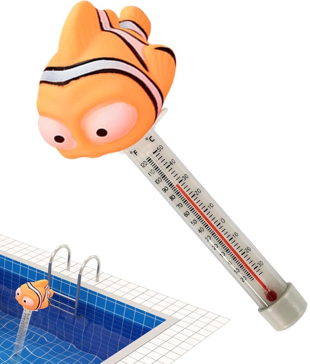 Zwembad Temperatuurmeter - Water Sensor - Water Meten - Drijvend Dierontwerp - 24 cm - Clownvis