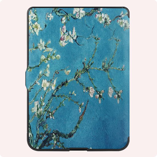Hoes Geschikt voor Kobo Nia Hoesje Bookcase Cover Book Case Hoes Sleepcover Trifold - Bloesem — afbeelding 5