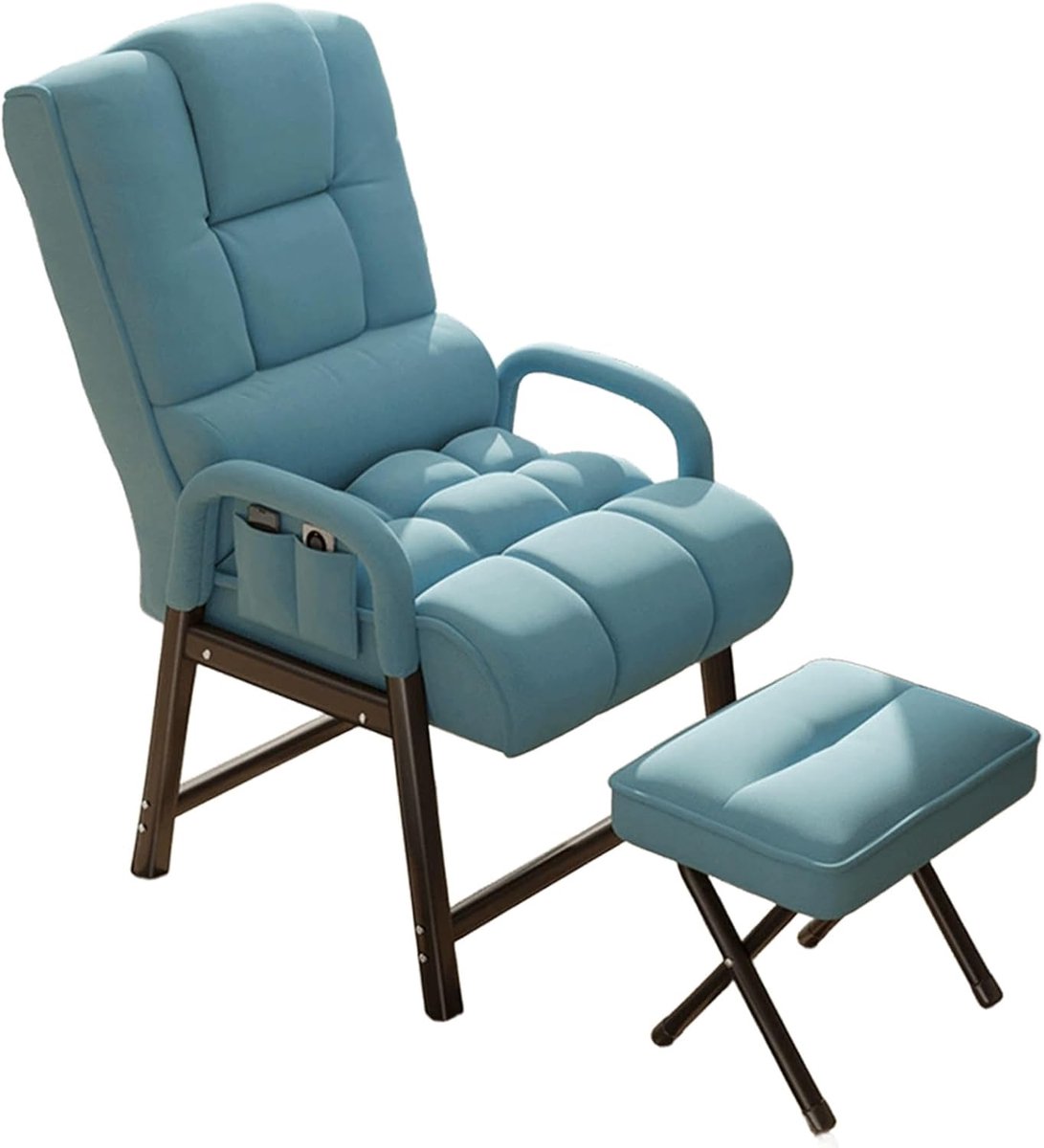 Fauteuil - Comfortstoel Leunstoel - Ontspannen Lezen - 5-voudig verstelbaar - Universele maat - Blauw