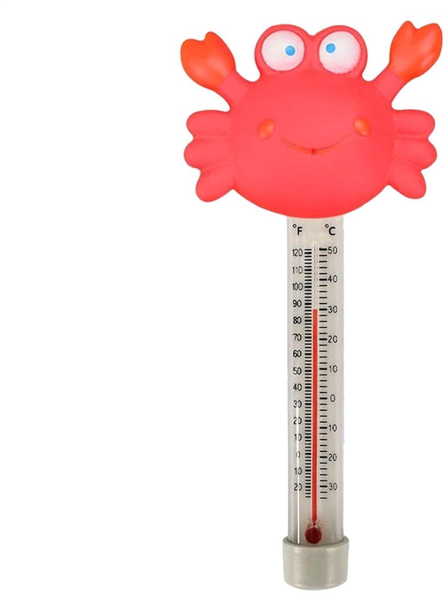 Zwembad Temperatuur Meter - Watermonitor Drijvend - Water Meten - Dieren Vorm - 10 Centimeter - Krab