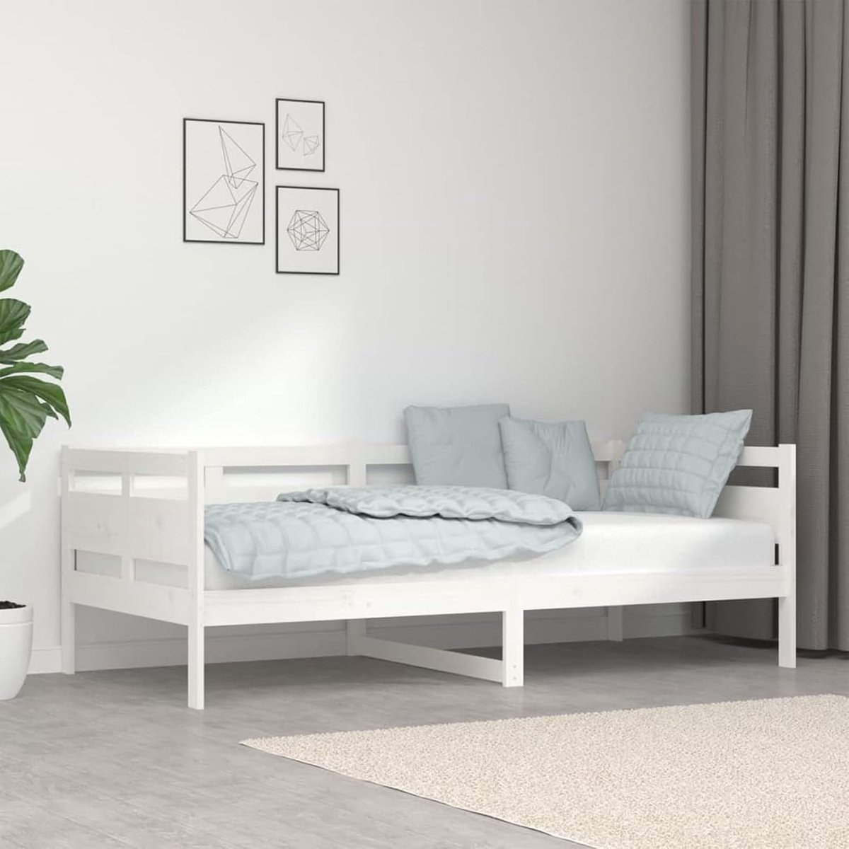 Dagbed Frame - Logeerbed Slaapbank - Gasten Ontvangen - Massief Hout - 90x190 cm - Wit