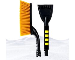 Sneeuwborstel Ijskrabber - Winterruitenwisser - Auto Winterklaar - Verstelbare Hoek - 65 cm - Geel