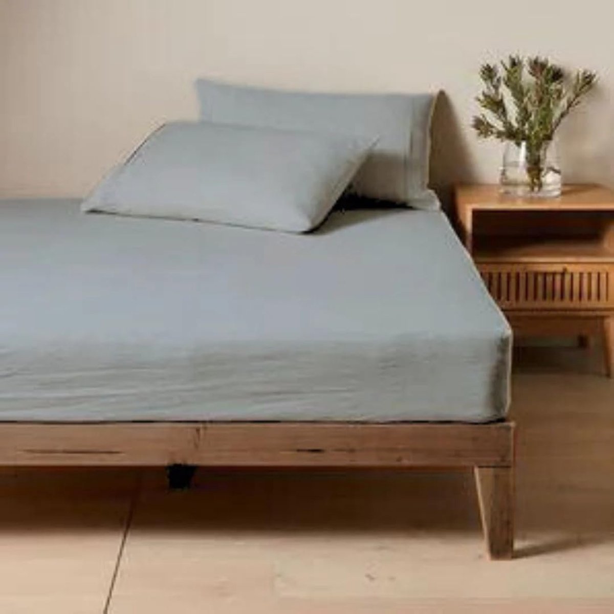 Linnen Bedlaken Set - Hoeslaken - Bed Op Maken - Ademend Materiaal - Twin 99x190 cm - Zwar