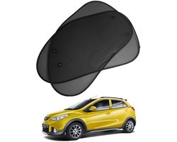 Dailygoods - 2 Stks Zwarte Auto Zonnescherm, KIMISS Zijruit Zonnescherm Cover Mesh Vizier Shield Screen Solar Auto Voorruit Zonnescherm Reflecterende Hitteschild