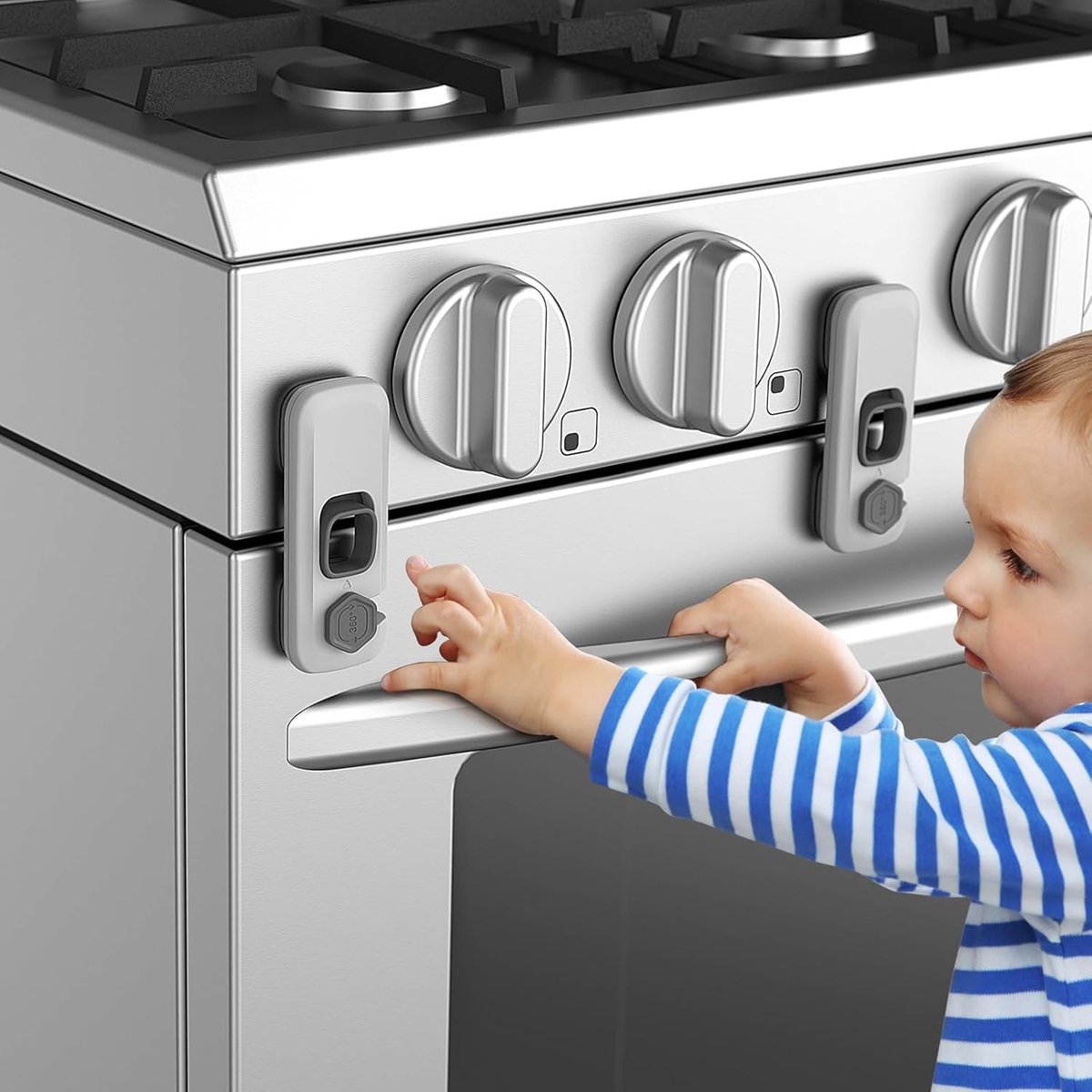 Dailygoods- Ovendeurslot kinderveiligheid - Hittebestendig - Niet-toxisch - Eenvoudig te installeren - Dubbele knop - Veiligheid voor peuters - Kinderslot