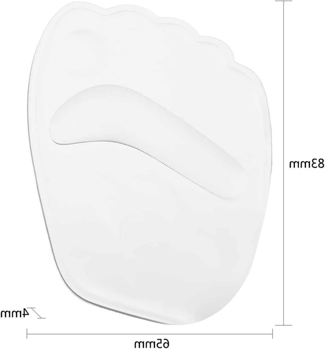 Set van 2 Transparante Siliconen Kussentjes voor Voorvoet - Zachte, Elastische en Antislip Ballen voor Hakken, Herbruikbaar en Comfortabel