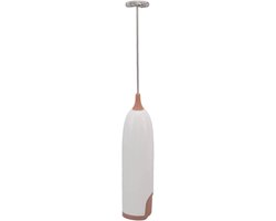 Elektrische Melkopschuimer - Handschuimmaker Koffie - Snel Schuim Maken - Draadloos Gemak - 23.6 cm - Wit