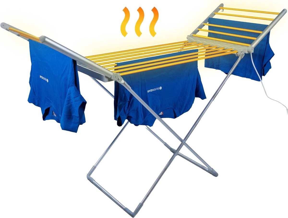 Elektrisch Wasrek Verwarmd Droogrek Was Drogen Met Afdekhoes 147x54x94 cm Grijs