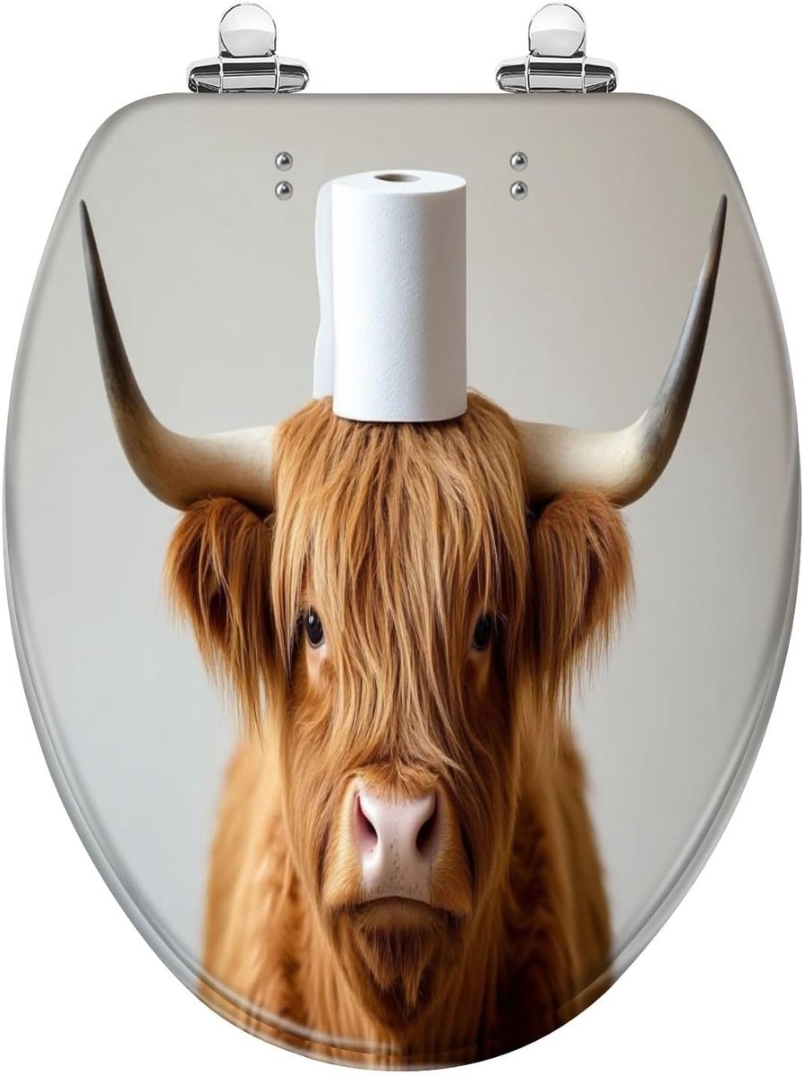 Grappige Toiletbril - Boerderij Decor - Badkamer Opfrissen - Langzaam Sluiten Deksel - Langwerpige Maat - Multi3