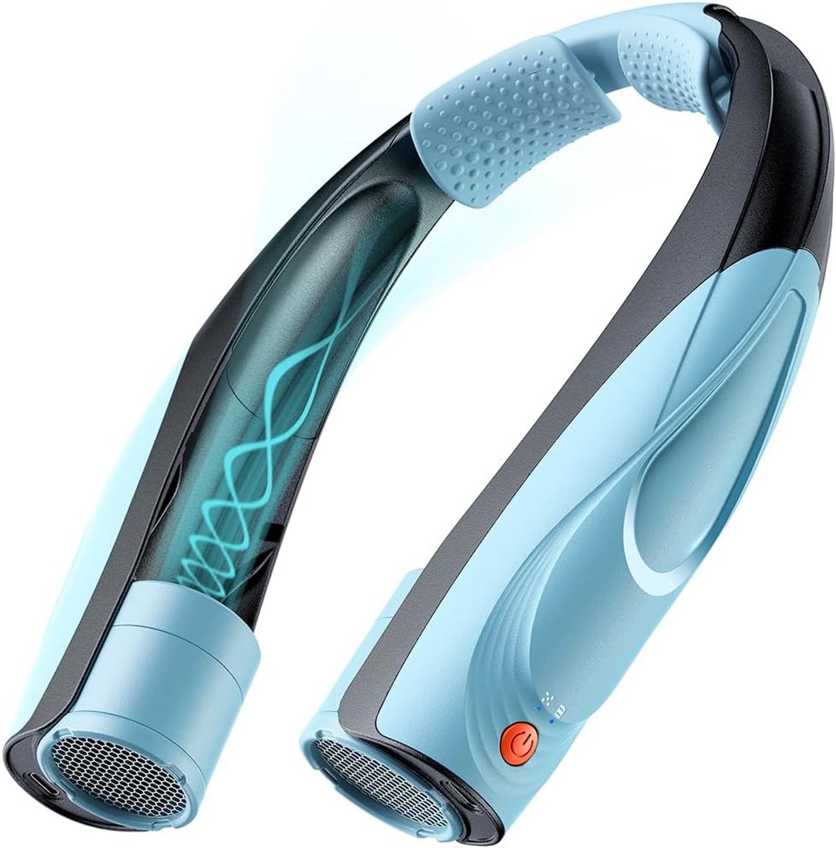 Draagbare Nekventilator - Persoonlijke Ventilator - Persoonlijke Koeling - 360 Graden Luchtstroom - 6000mAh Batterij - Blauw