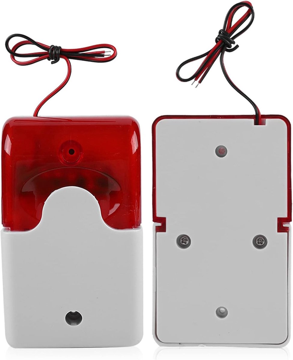 Bedrade Sirene - Alarm Geluid - Huis Beveiliging - Hoge Decibel Waarschuwing - 110 dB - Rood
