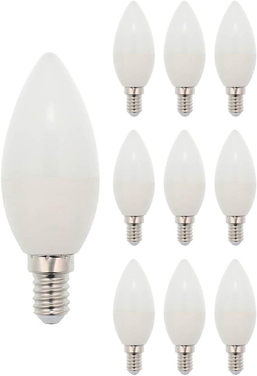 LED Kaarslamp - Energiezuinige Lamp - Huis Verlichten - Vervangt 40W - 10 stuks - Transparant