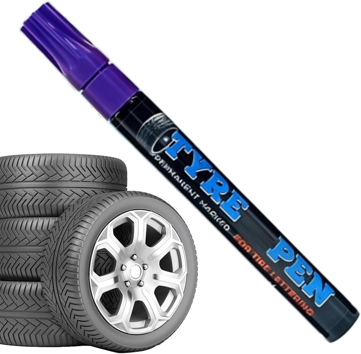 Banden Verf Pen - Teken Stift - Voertuig Decoratie - Snel Droog - 14 cm - Paars