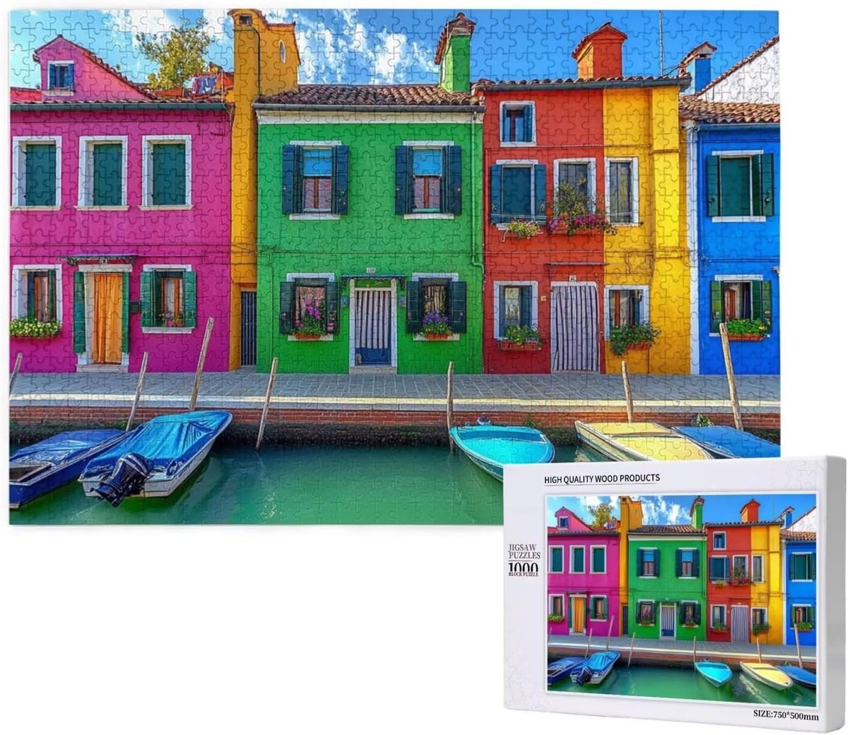 Kleurpuzzel 2000 stukjes - Volwassen puzzel - Creatieve hobby - Duurzaam gerecycled papier - 99x70 cm - Boot thema