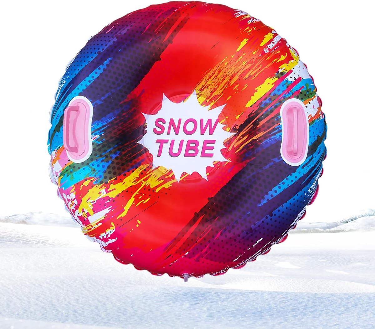 Sneeuwslang Opblaasbaar - Slee Speelgoed - Winter Plezier - Met Handgrepen - 85 cm Diameter - Rood