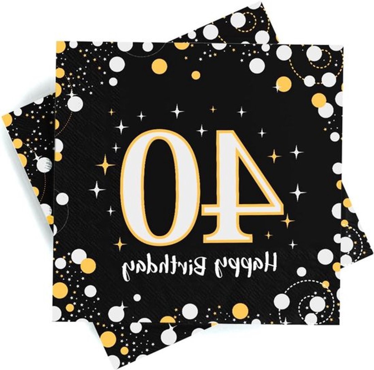 Inovra Plus - Servetten voor gezinsjubileum - zwart-goud - 33 x