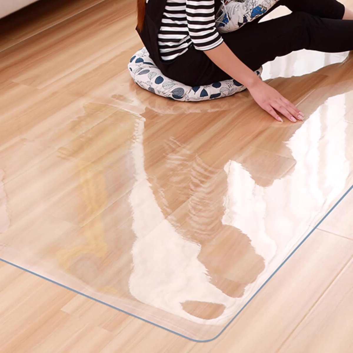 Bureaustoelmat Transparant - Vloerbeschermer Stoel - Vloeren Beschermen - Antislip PVC Materiaal - 15 mm dik - Transparant