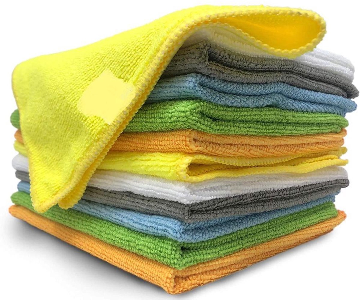 carmdering - Microfiber Doeken - Reinigingsdoeken - Stofdoeken - 12 stuks, 30x30, zachte textuur, hoge absorptie, herbruikbaar - Voor glas & lak - Streepvrij & veelkleurig