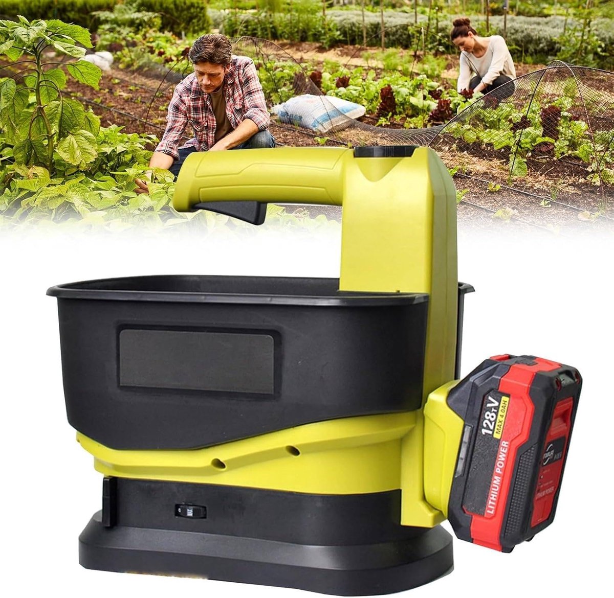 Graszaadstrooier - Gazonstrooier kunstmest - Gazon onderhoud - 55 liter capaciteit - Verstelbare breedte - Groen