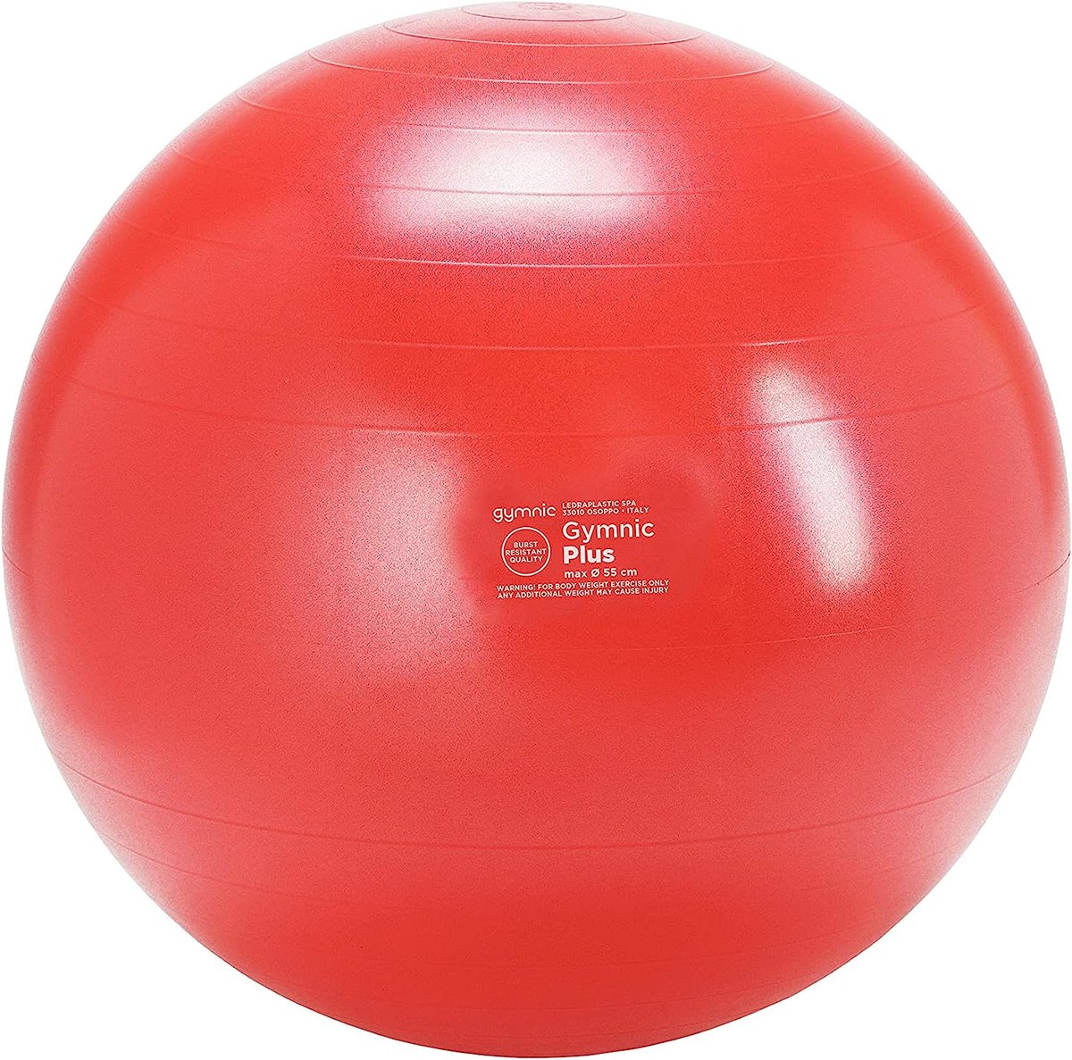Gymnic Plus 55 BRQ - Zitbal en fitnessbal - Rood - Ø 55 cm