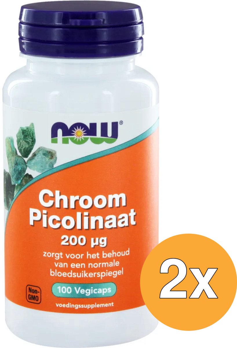 2x Now Chroom Picolinaat 200 mcg (100 vega capsules)